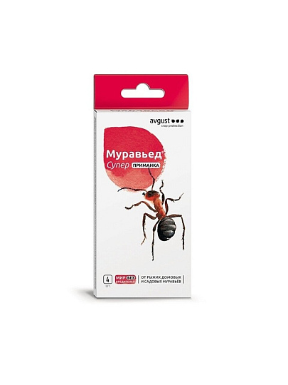 Инсектицид Муравьед Супер, от муравьев, приманка, 4 шт, 1.5 г, Avgust