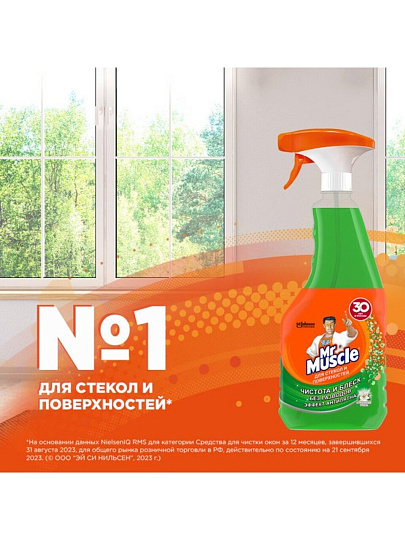 Средство для стекол Мистер Мускул, 530 мл, с курком, 103560/659804