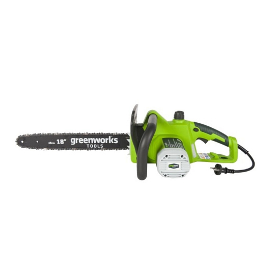 Пила цепная электрическая, Greenworks, 2000 Вт, длина шины 45 см, шаг цепи 3/8 дюйм, 63 звена, GCS2046, 20037