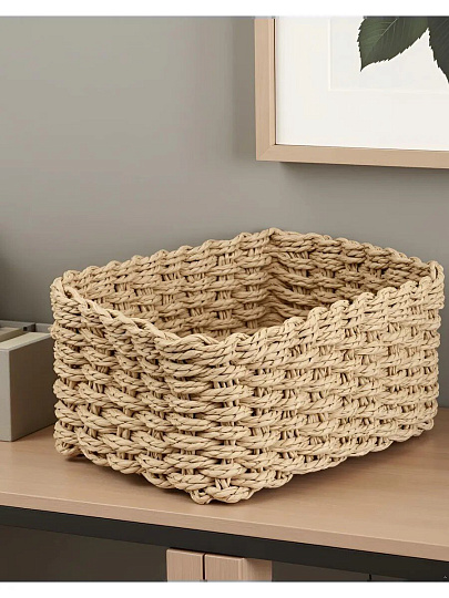 Корзина 27х19х12 см, прямоугольная, плетеная, B090095