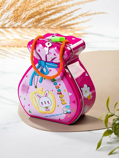 Копилка Moneybag, 15х6 см, металл, A240059, с ключом, в ассортименте