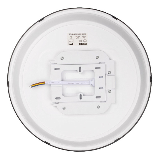 Светильник светодиодный, JazzWay, PPB OPAL, 36 Вт, 6500 К, 2880 Лм, IP20, 30х30х5.5 см, черный, 5065390