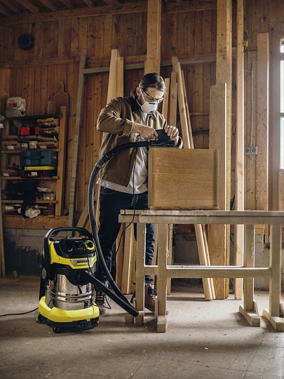 Пылесос хозяйственный, Karcher, WD 5 P S V-25/5/22, 1100 Вт, 25 л, сухая и влажная уборка, 221 м³/ч