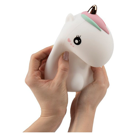 Ночник Единорог, настольный, силикон, пластик, USB с 3 режимами, RGB-свечение, 503-003