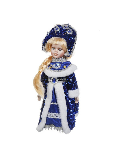 Фигурка декоративная Снегурочка, 40 см, сине-белая, Y4-8445