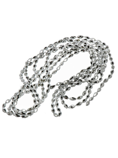 Бусы новогодние 270 см, серебро, Капли, Y4-9455