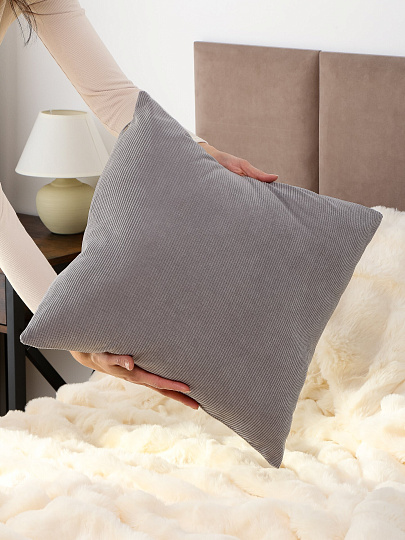 Наволочка декоративная Неаполь, 100% полиэстер, 45 х 45 см, серая, A130076