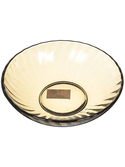 Тарелка суповая, стекло, 19 см, круглая, Elica, 62100, дымчатая