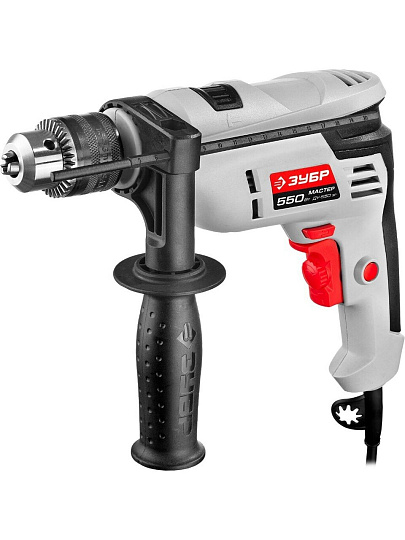 Дрель ударная, Зубр, ДУ-550 ЭР, ключевая, 13 мм, 550 Вт, с реверсом, 1 скорость