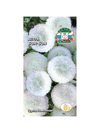 Семена Цветы, Астра, Бон-бон, 0.2 г, цветная упаковка, Седек