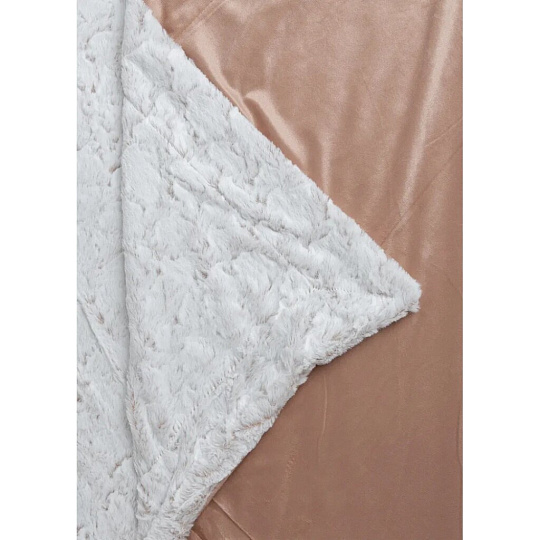 Плед евро, 220х240 см, искусственный мех, 100% полиэстер, Buenas Noches, 2224 Камешки, молочный, 3365