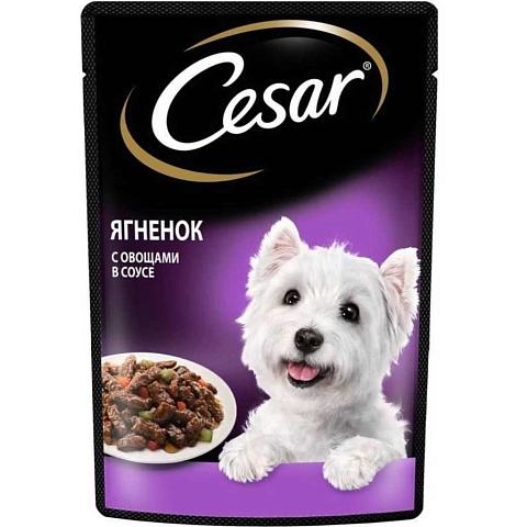 Корм для животных Cesar, 85 г, для собак, кусочки в соусе, ягненок с овощами, F5873