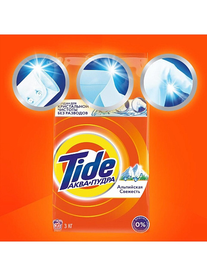 Стиральный порошок Tide, 0.45 кг, автомат, для белого белья, Альпийская свежесть