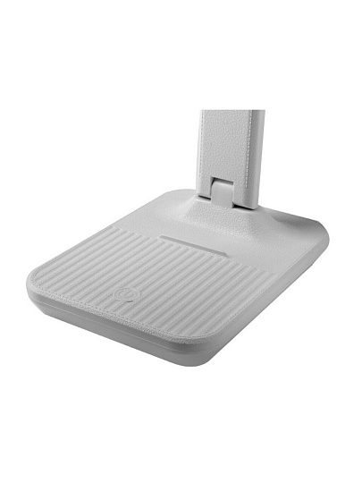 Светильник настольный 12 Вт, белая кожа, Ultraflash, UF-819 C01, 15163, 6000К, 2 плафона, 3 уровня яркости