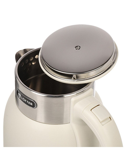 Чайник электрический Lofter, CX-K224-18W, белый, 1.6 л, 1500 Вт, скрытый нагревательный элемент, пластик