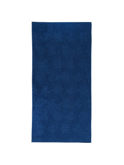 Полотенце пляжное 70х140 см, 375 г/м2, жаккард, Вышневолоцкий текстиль, Якоря, 632, сапфир, Россия, Ж1-70140.1141.375
