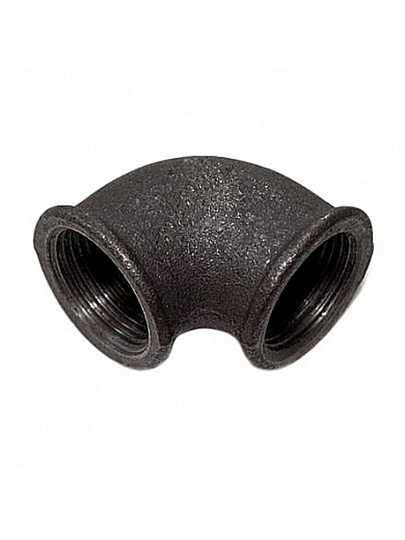 Уголок 1" 1/2, DN 40, 90 °, черный, чугун, внутренняя резьба, STI