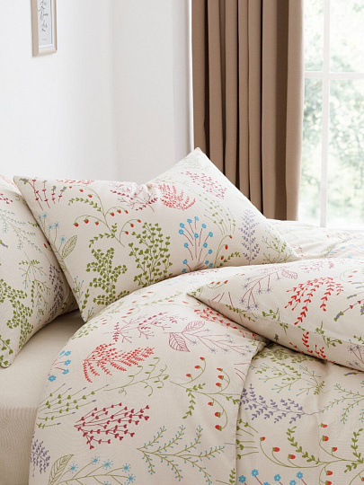 Постельное белье евро, простыня 200х215 см, 2 наволочки 70х70 см, пододеяльник 205х215 см, Майская ночь, бязь, Эль