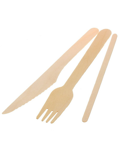 Набор одноразовой посуды 24 шт, вилка, нож, размешиватель, зубочистка, Grifon, Bio, 105-329