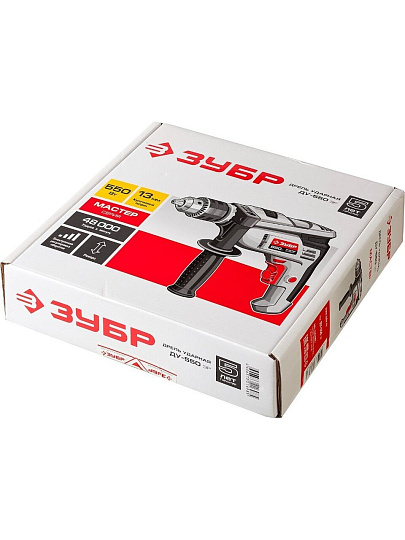 Дрель ударная, Зубр, ДУ-550 ЭР, ключевая, 13 мм, 550 Вт, с реверсом, 1 скорость