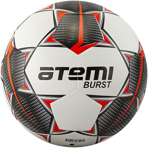 Мяч футбольный Atemi BURST р. 5,белый/черн/красн, латекс/ПУ, 32 п,круж 68-71, гибрид, 00000131334