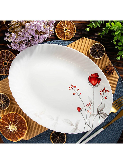 Блюдо стеклокерамика, овальное, 30 см, Вероника, Daniks, LHYP120/220303