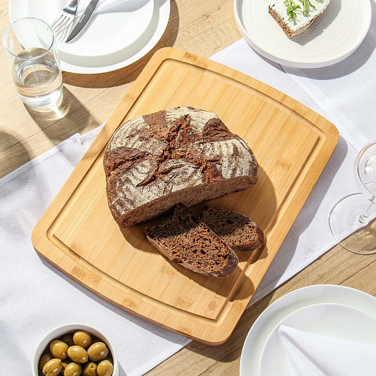 Доска разделочная бамбук, 40х30х1.5 см, прямоугольная, Daniks, H-1765