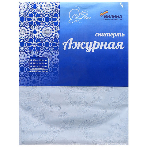 Скатерть Вилина, 1.1х1.32 м, ПВХ, Ажурная, прозрачная, в ассортименте, 6867