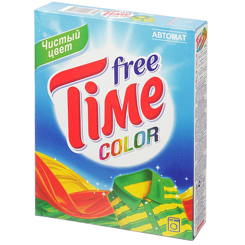 Стиральный порошок Free Time, 0.35 кг, автомат, для цветного белья, твердая упаковка, Color