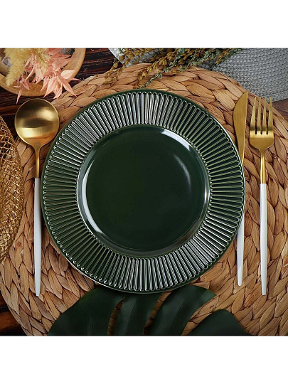 Тарелка десертная, керамика, 22 см, круглая, Emerald Green, Domenik, TDP472/DMD033