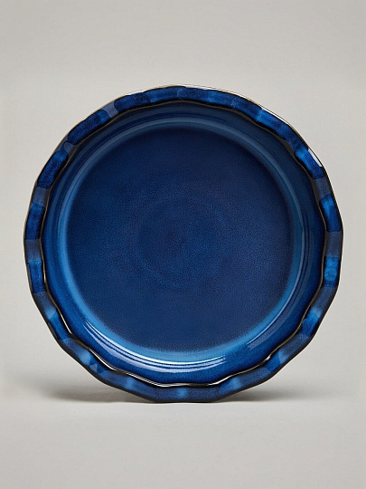 Форма для запекания керамика, 27х6.5 см, 1.5 л, круглая, Agness, Reactive Blue, 780-131