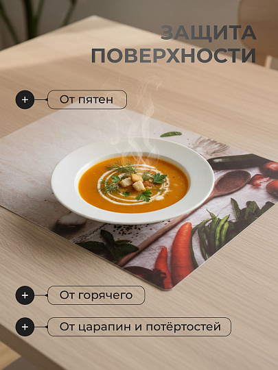 Набор салфеток пластик, 40х28 см, прямоугольный, 4 шт, для стола, Кухня, Y4-9155