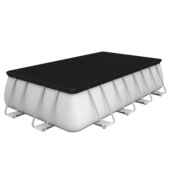 Бассейн каркасный Bestway, 488х244х122 см, Power Steel Rectangular, 56670BW, фильтр-насос, лестница, тент, 11532 л, поплавок-дозатор