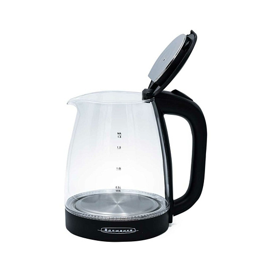 Чайник электрический Волжанка, ЭЧ-100, 1.8 л, 1500 Вт, скрытый нагревательный элемент, стекло