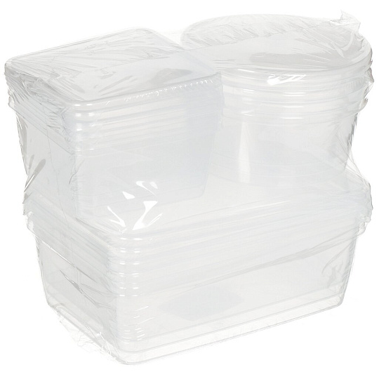 Контейнер пищевой пластик, 0.45, 0.5, 1.35 л, 3 шт, прямоугольный, Giaretti, Браво, GR1027НАТ