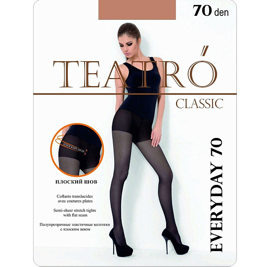 Колготки Teatro, Everyday, 70 DEN, р. 4, daino/загар, с шортиками