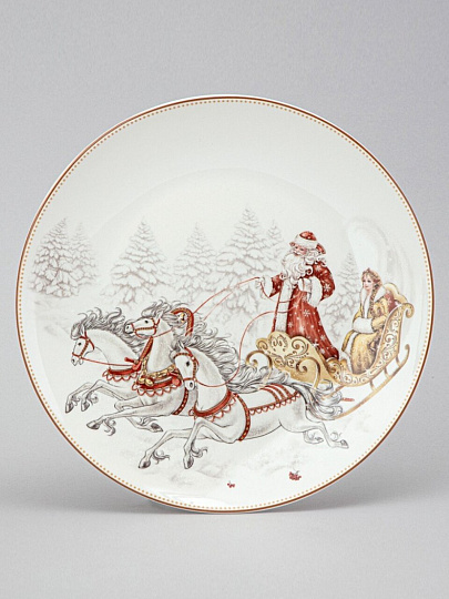 Тарелка закусочная, фарфор, 20.5 см, круглая, Морозко, Lefard, 85-2036