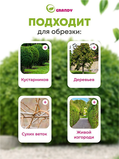 Сучкорез для веток, 740 мм, с наковальней, Grandy, телескопическая штанга, рукоятка алюминий, 402518