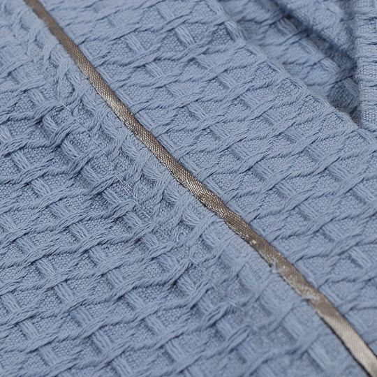 Халат унисекс, вафельный, 100% хлопок, голубой, XXL-XXXL, 56-58, Barkas, AI-0106017
