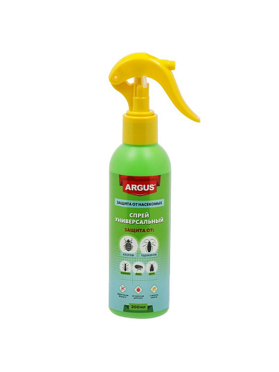 Инсектицид универсальный, спрей, 200 мл, с запахом лимона, Argus
