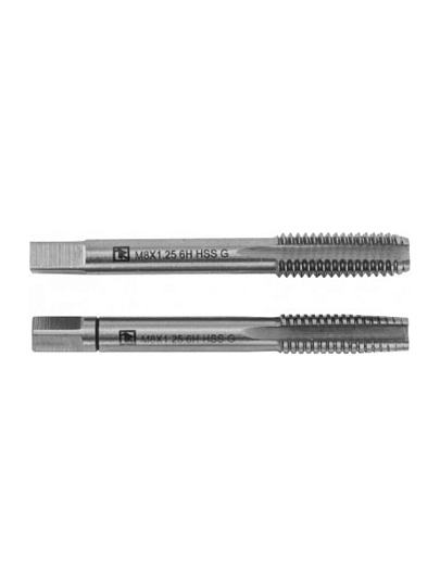 Набор метчиков Thorvik, T-COMBO, MT12125S2, М12, сталь HSS-G, двухпроходные ручные универсальные, шаг резьбы 1.25 мм, 2 предмета