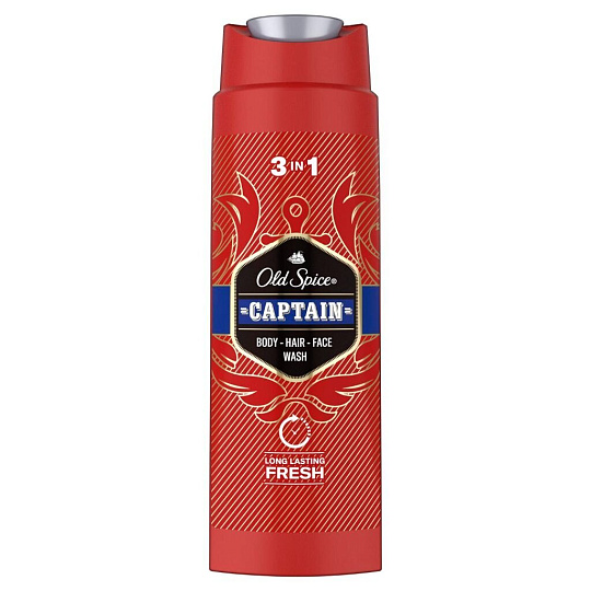 Гель для душа и шампунь Old Spice, 3 в 1 Captain, для мужчин, 250 мл