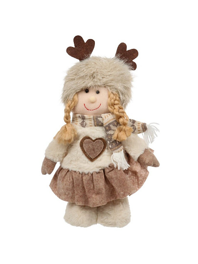 Фигурка декоративная текстиль, Девочка, 46 см, коричневая, Y4-9440