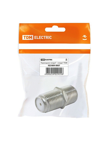 Переходник гнездо F - гнездо F, индивидуальная упаковка, TDM Electric, SQ1809-0007
