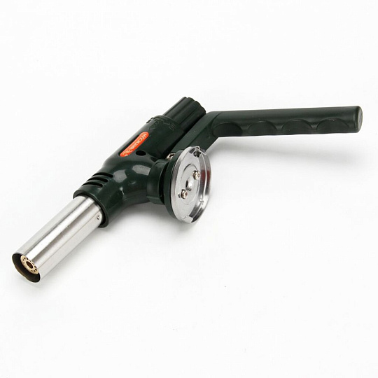 Горелка газовая 230х55х160 мм, пьезо, цанговый захват, широкое сопло, с рукояткой, Чингисхан, G-102, 333089