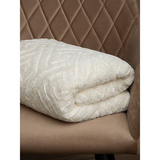 Плед евро, 220х240 см, искусственный мех, 100% полиэстер, Buenas Noches, Греция, молочный, 91790