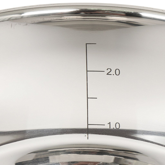 Кастрюля из нержавеющей стали Wellberg 8043WB со стеклянной крышкой и металлическими ручками, 3.1 л