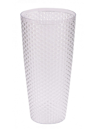 Ваза пластик, настольная, Альтернатива, Мозаика люкс, М7521, 15х15х30.5 см, прозрачная