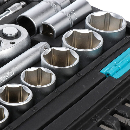Набор слесарных инструментов Bartex, 1/2", 1/4", 6-гранные, сталь, кейс, 94 предмета