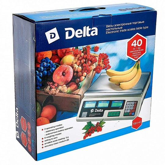 Весы торговые Delta, до 40 кг/ 5 г, ТВН-40